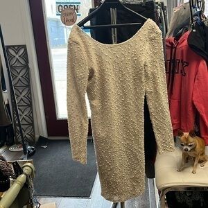 Jennifer Lopez size medium cream Evening Dress with slight shimmer